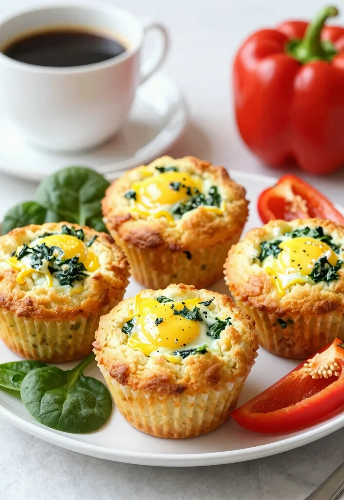 19 High Protein High Fiber Low Carb Recipes - Digestive-Friendly Meals - 4. Egg and Spinach Breakfast Muffins 1