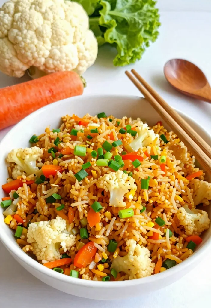 19 High Protein High Fiber Low Carb Recipes - Digestive-Friendly Meals - 5. Cauliflower Fried Rice 1