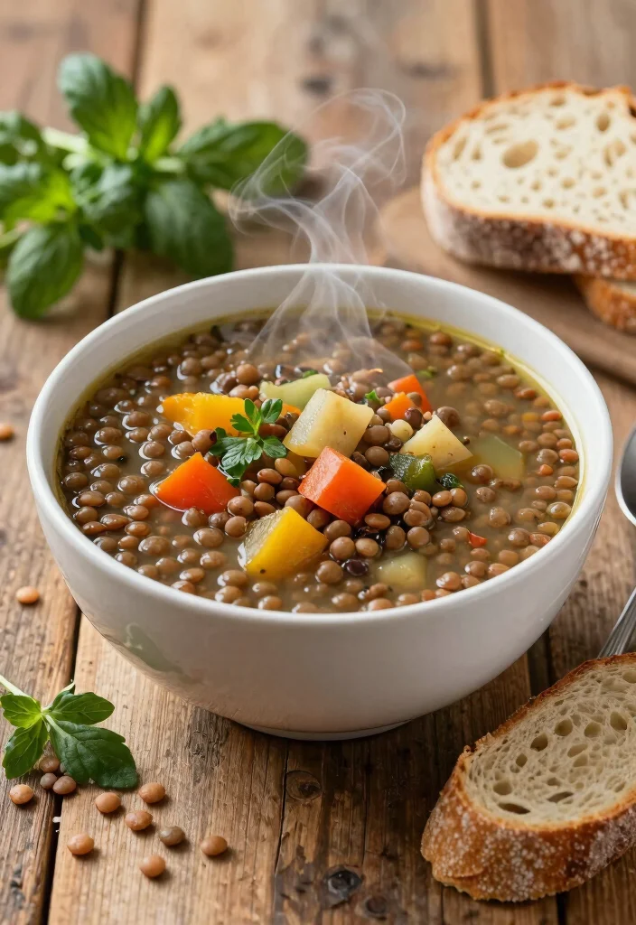 19 High Protein High Fiber Low Carb Recipes - Digestive-Friendly Meals - 7. Lentil Soup with Vegetables 1