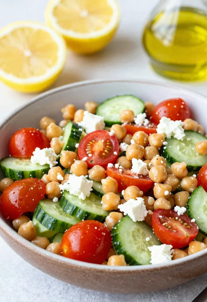 19 High Protein High Fiber Low Carb Recipes - Digestive-Friendly Meals - 9. Chickpea Salad with Feta 1