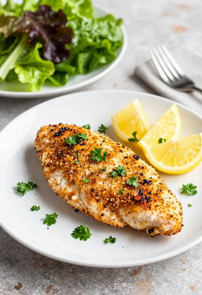 19 High Protein Low Carb Air Fryer Recipes - Crispy & Healthy - 15. Air Fryer Parmesan Crusted Chicken 1