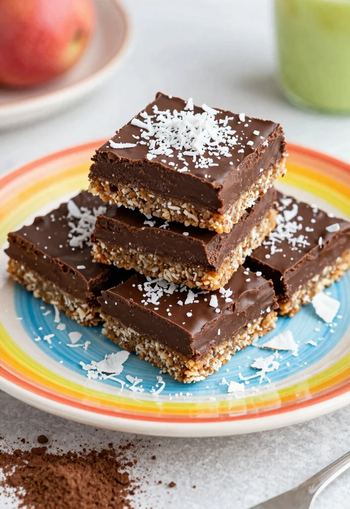 19 High Protein Low Carb Dessert Recipes - Guilt-Free Treats - 16. No-Bake Chocolate Coconut Bars 1