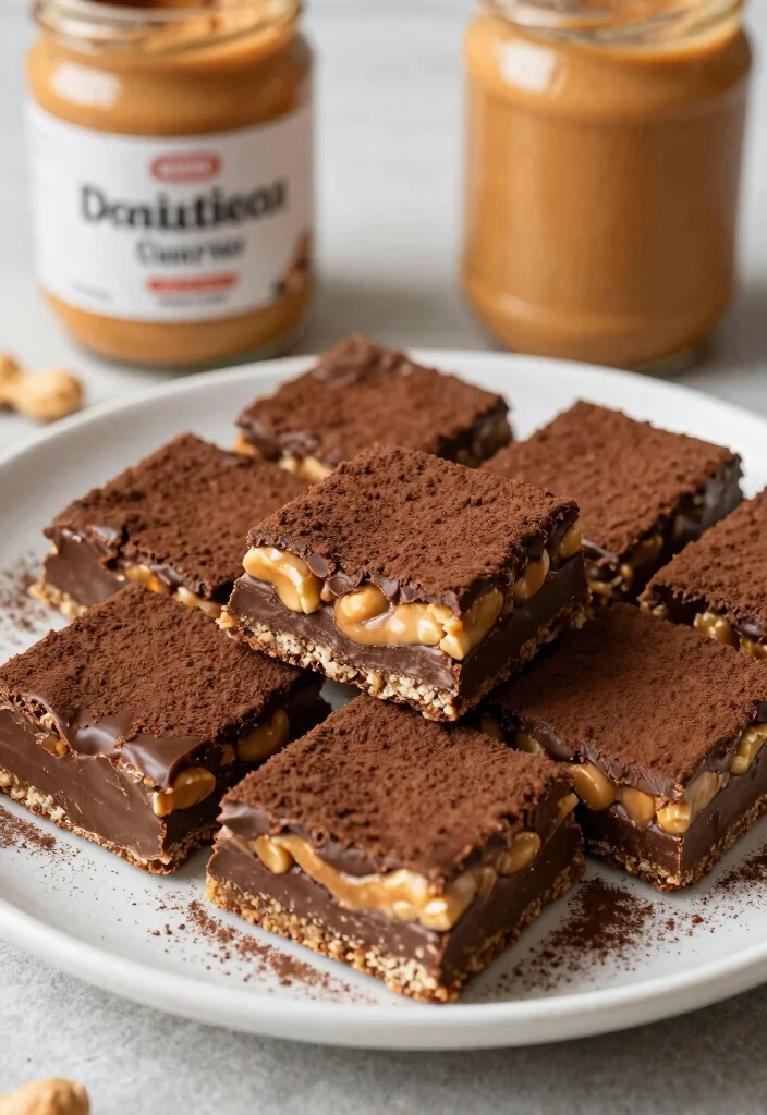 19 High Protein Low Carb Dessert Recipes - Guilt-Free Treats - 18. Chocolate Peanut Butter Protein Bars 1