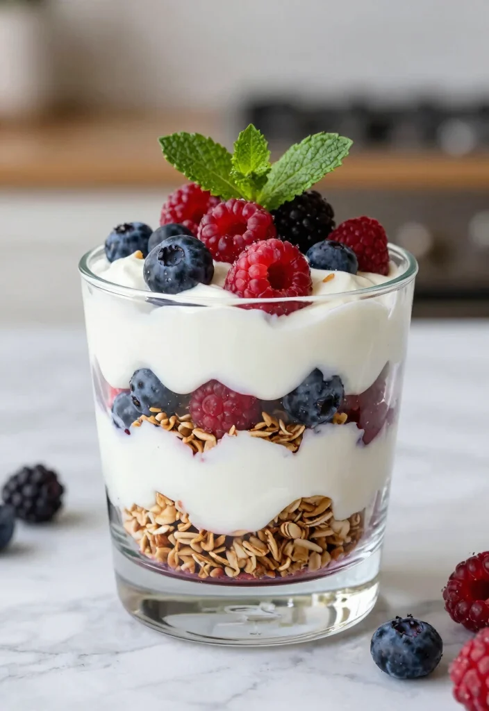 19 High Protein Low Carb Dessert Recipes - Guilt-Free Treats - 4. Berry Greek Yogurt Parfait 1