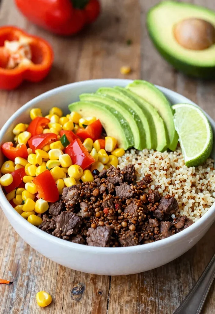 19 High Protein Low Carb Ground Beef Recipes - Versatile & Filling - 12. Southwest Beef and Quinoa Bowl 1
