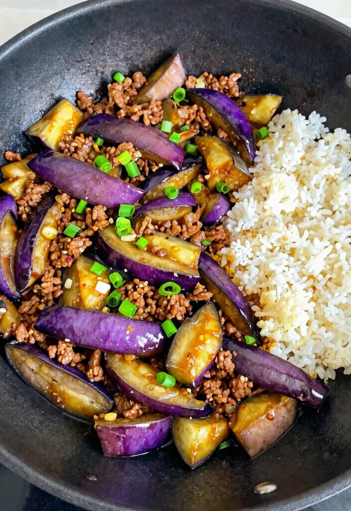 19 High Protein Low Carb Ground Beef Recipes - Versatile & Filling - 13. Beef and Eggplant Stir-Fry 1