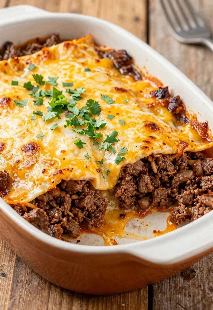 19 High Protein Low Carb Ground Beef Recipes - Versatile & Filling - 17. Beef Enchilada Casserole 1