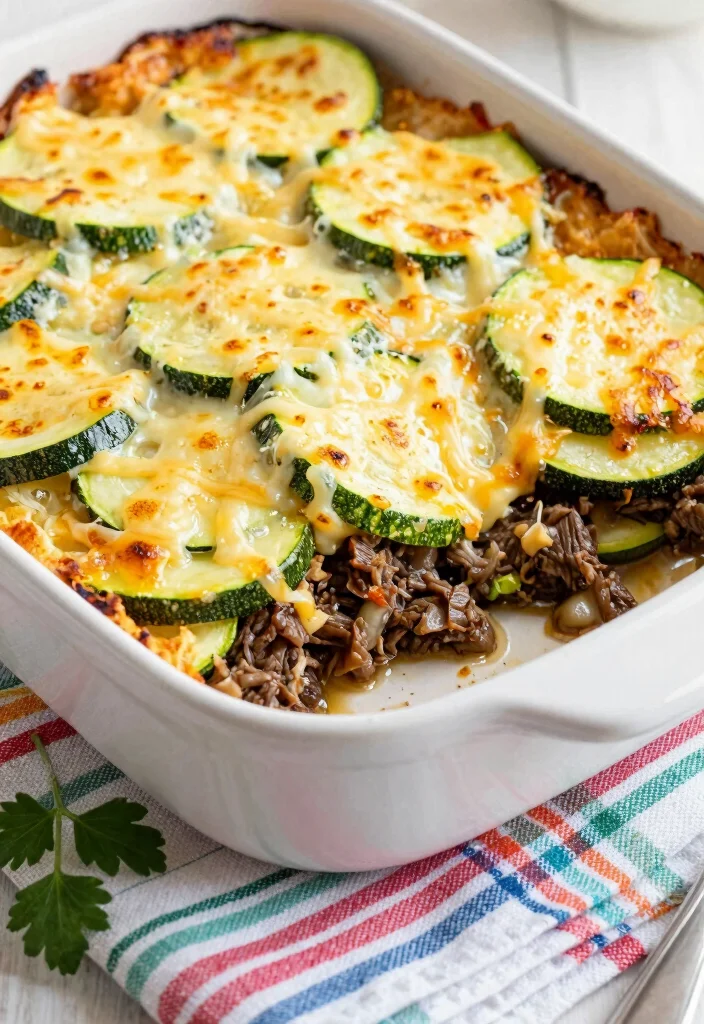 19 High Protein Low Carb Ground Beef Recipes - Versatile & Filling - 4. Zucchini Beef Casserole 1