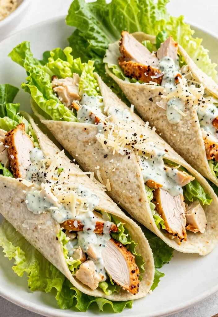19 High Protein Low Carb Recipes Meal Prep - Sunday Cooking Ideas - 10. Chicken Caesar Lettuce Wraps 1
