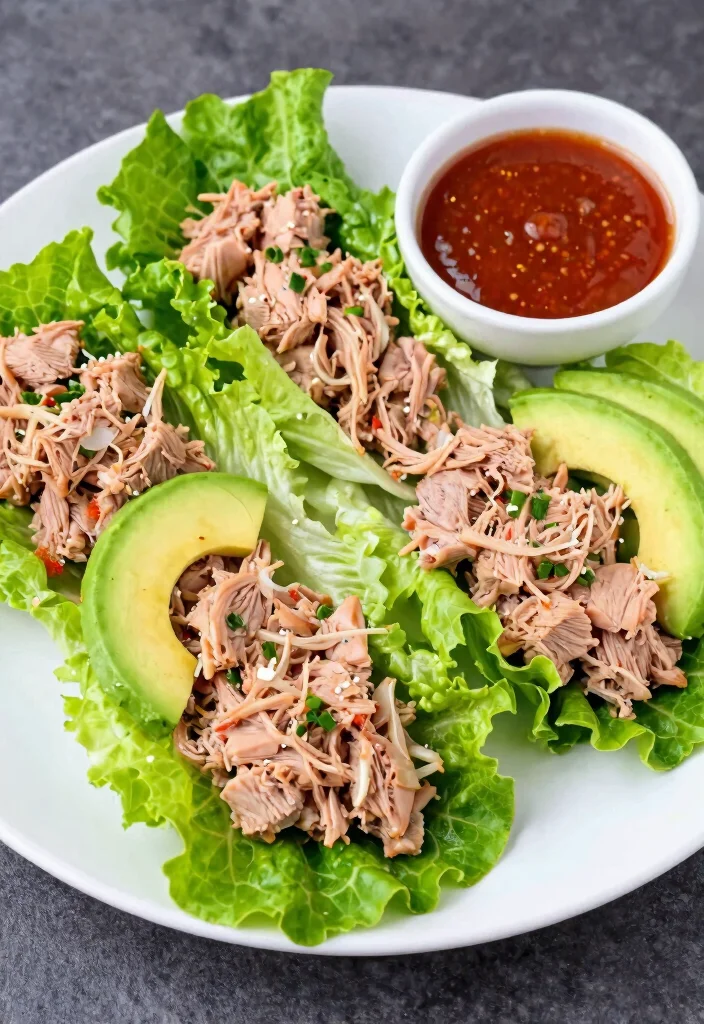 19 High Protein Low Carb Recipes Meal Prep - Sunday Cooking Ideas - 14. Spicy Tuna Salad Lettuce Wraps 1