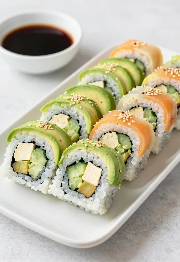 19 High Protein Vegan Recipes - Plant-Based & Filling - 16. Vegan Sushi Rolls 1