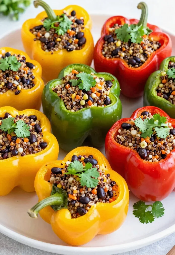 19 High Protein Vegan Recipes - Plant-Based & Filling - 18. Stuffed Bell Peppers 1