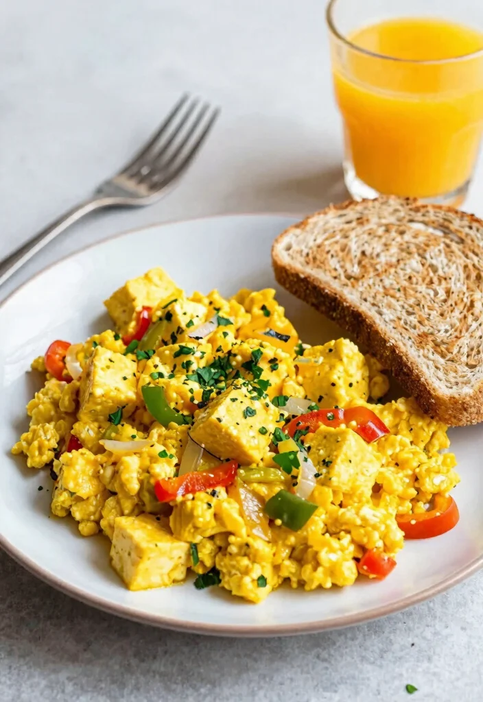 19 High Protein Vegan Recipes - Plant-Based & Filling - 3. Tofu Scramble 1