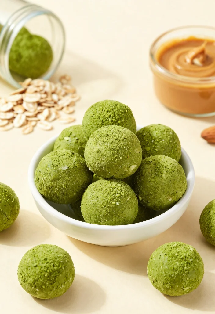 19 Low Calorie High Protein Dessert Recipes - Skinny Sweet Treats - 10. Matcha Protein Energy Bites 1