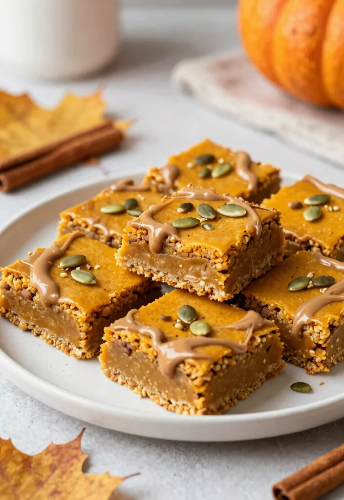 19 Low Calorie High Protein Dessert Recipes - Skinny Sweet Treats - 11. Vegan Pumpkin Protein Bars 1