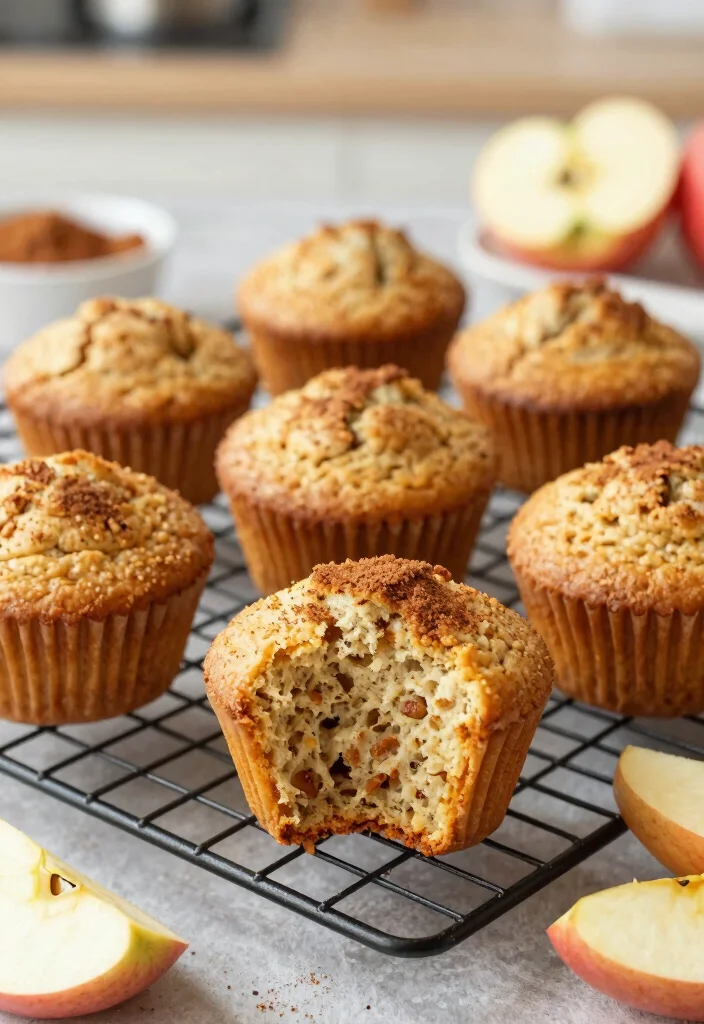 19 Low Calorie High Protein Dessert Recipes - Skinny Sweet Treats - 13. Cinnamon Apple Protein Muffins 1