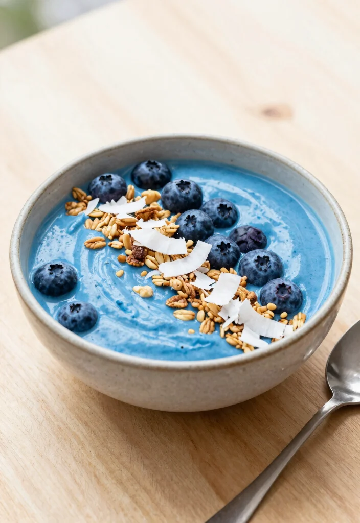 19 Low Calorie High Protein Dessert Recipes - Skinny Sweet Treats - 14. Blueberry Protein Smoothie Bowl 1