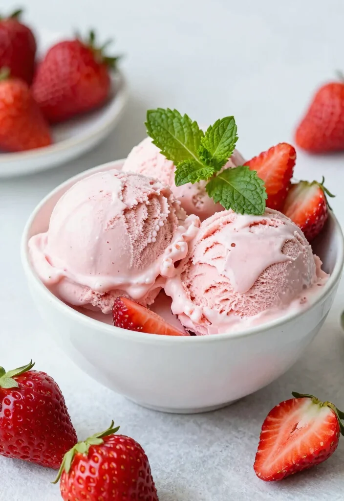 19 Low Calorie High Protein Dessert Recipes - Skinny Sweet Treats - 7. Strawberry Protein Ice Cream 1