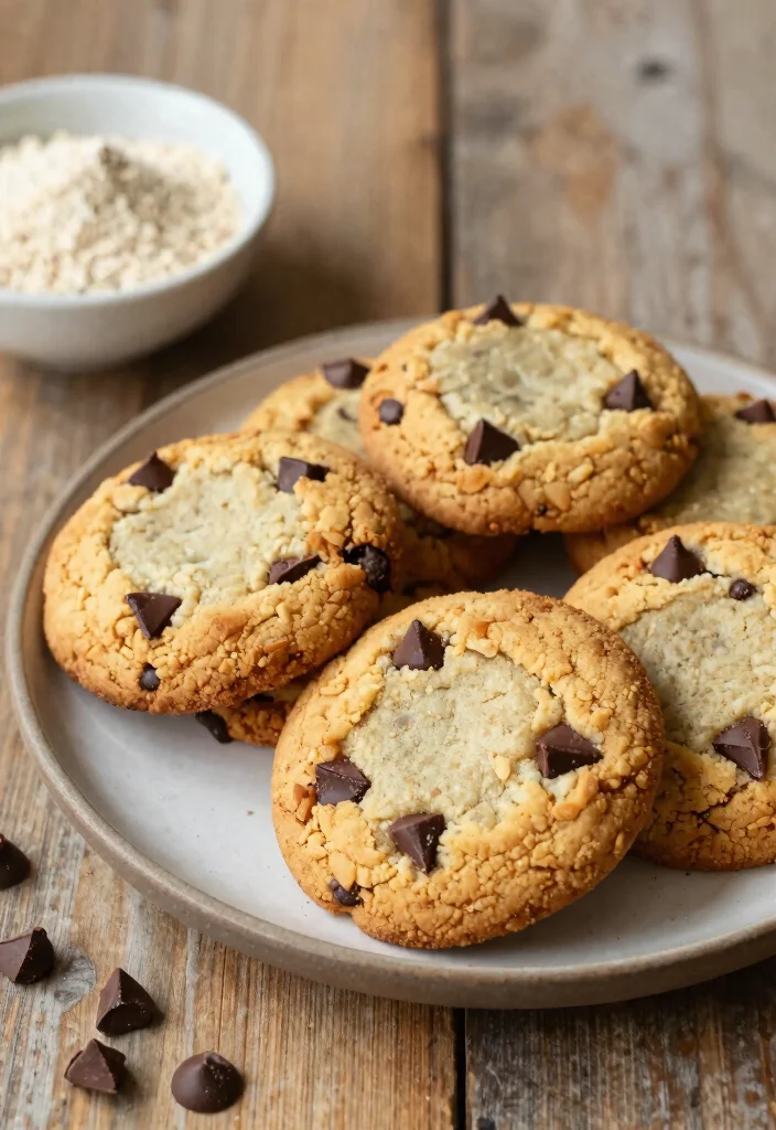 19 Low Calorie High Protein Dessert Recipes - Skinny Sweet Treats - 9. Almond Flour Chocolate Chip Cookies 1