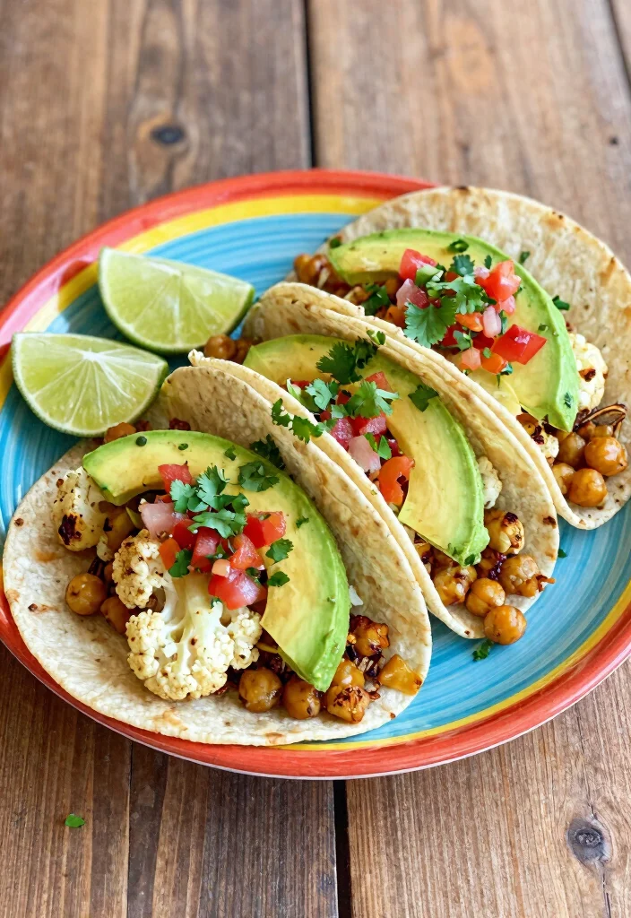 19 Low Carb High Protein Recipes Vegetarian - Filling Meatless Meals - 11. Cauliflower and Chickpea Tacos 1