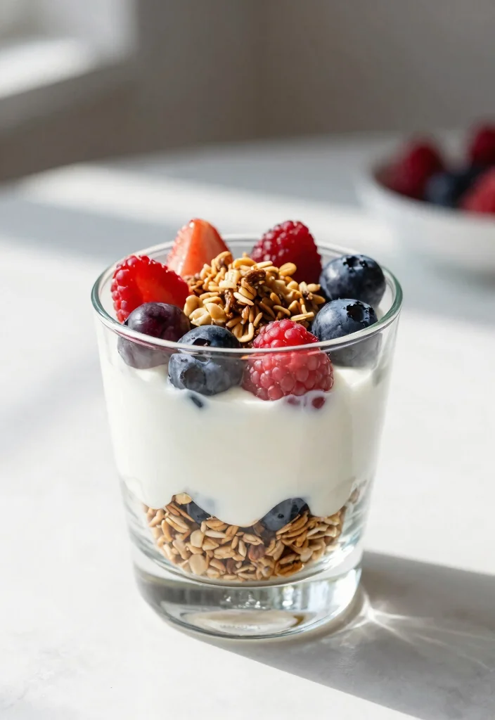 19 Low Carb High Protein Recipes Vegetarian - Filling Meatless Meals - 7. Greek Yogurt Parfait with Berries 1