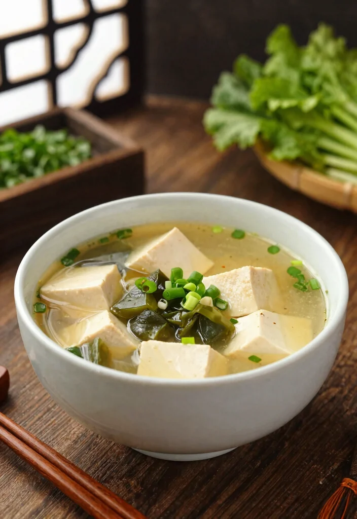 20 High Protein Soup Recipes - Warm & Satisfying Bowls - 6. Miso Tofu and Vegetable Soup 1
