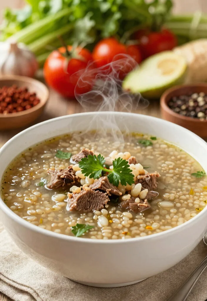 20 High Protein Soup Recipes - Warm & Satisfying Bowls - 9. Beef and Barley Soup 1