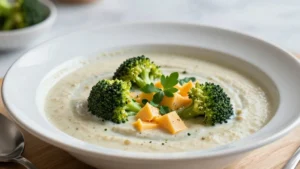 Creamy High Protein Broccoli Cheese Soup - Restaurant Quality