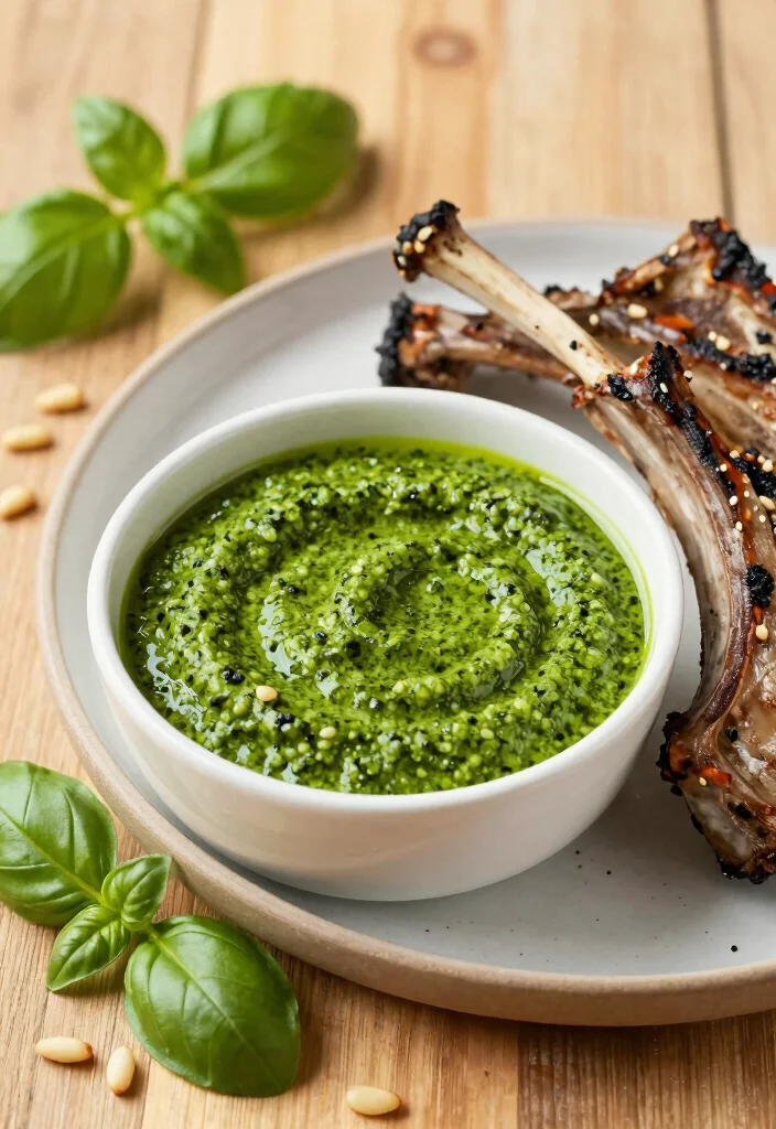 16 Best Lamb Sauce Recipes (Mint, Yogurt, Garlic & More) - 8. Pesto Sauce 1
