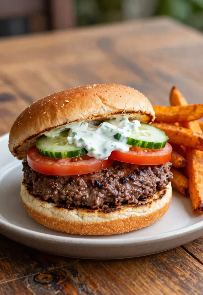 16 Easy Ground Lamb Recipes for Busy Weeknights - 13. Lamb Burgers with Tzatziki 1