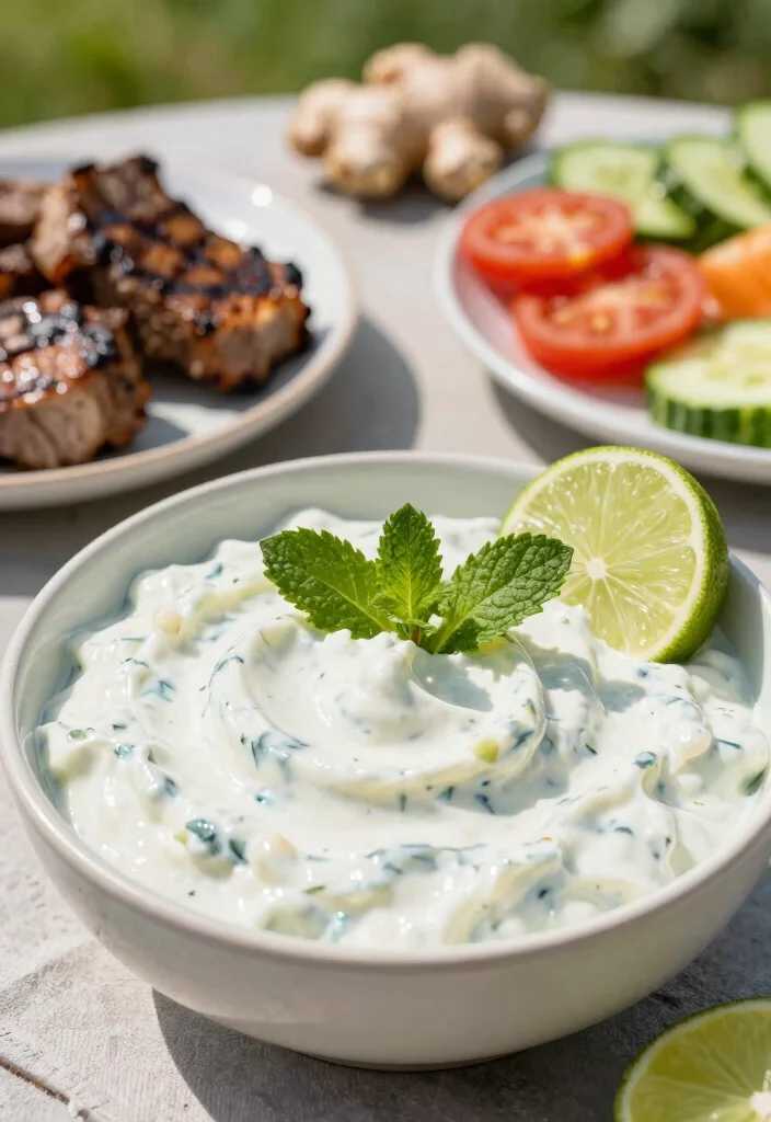 16 Easy Tzatziki Sauce Recipes (Fresh & Cooling) - 14. Ginger and Mint Tzatziki 1