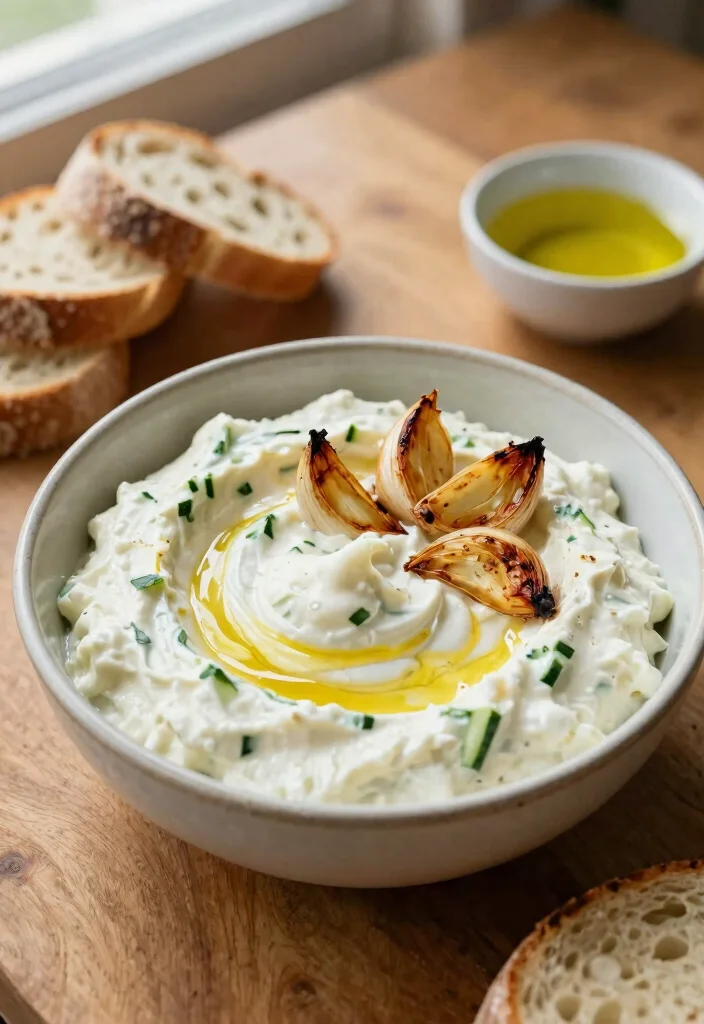 16 Easy Tzatziki Sauce Recipes (Fresh & Cooling) - 5. Roasted Garlic Tzatziki 1