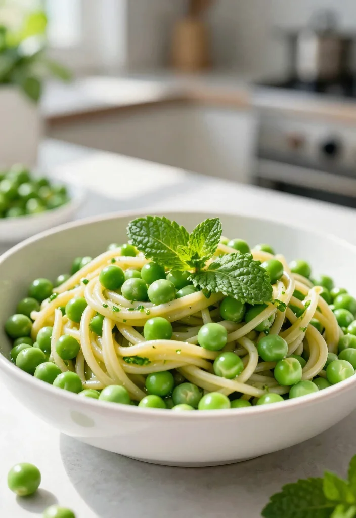16 White Sauce Pasta Recipes Without Cheese (Dairy-Free) - 11. Pea and Mint Pasta 1