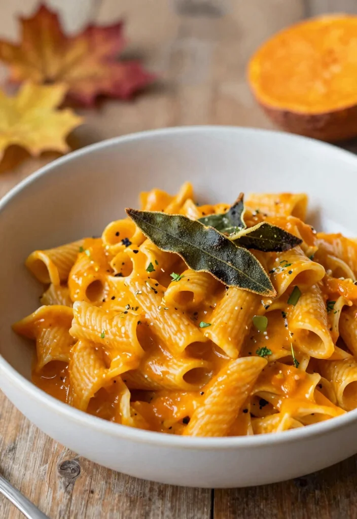 16 White Sauce Pasta Recipes Without Cheese (Dairy-Free) - 13. Sweet Potato and Sage Pasta 1