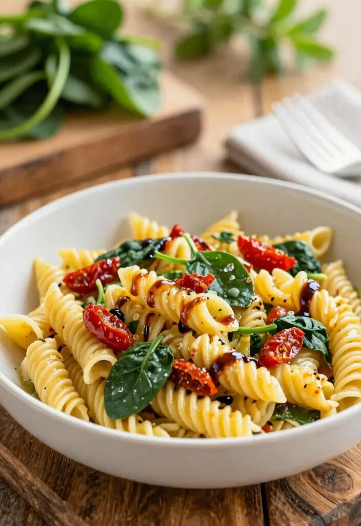 16 White Sauce Pasta Recipes Without Cheese (Dairy-Free) - 5. Sun-Dried Tomato and Spinach Pasta 1