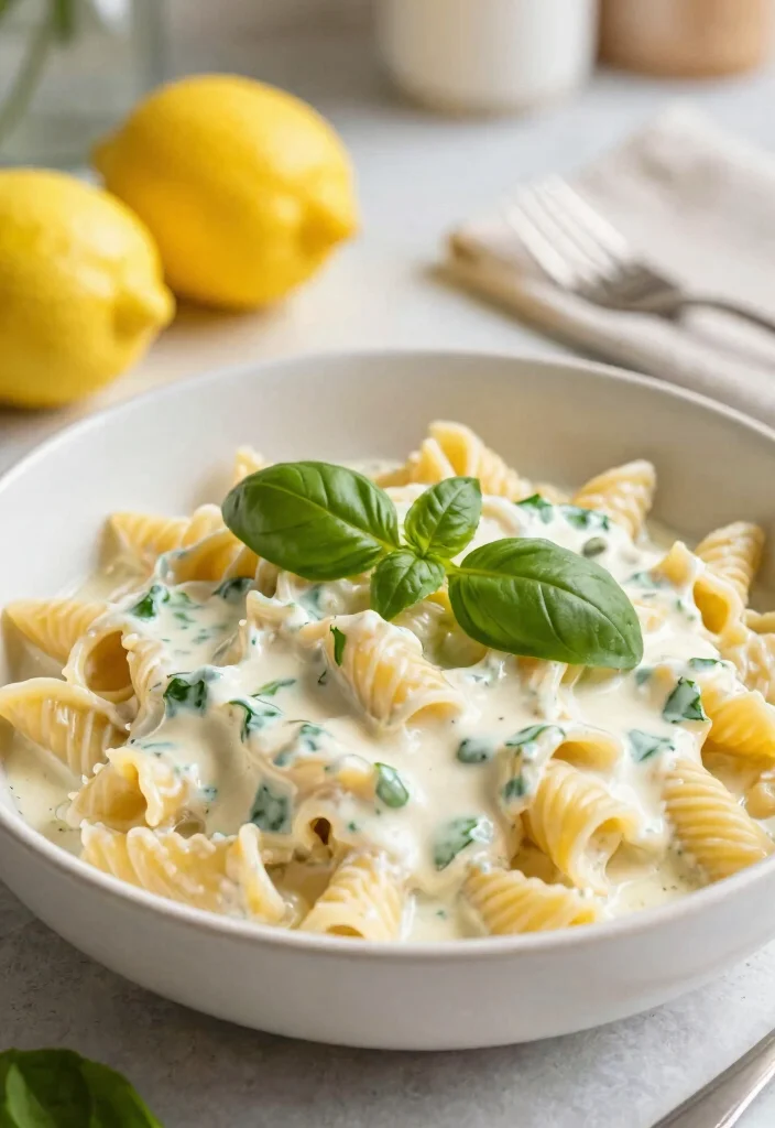 16 White Sauce Pasta Recipes Without Cheese (Dairy-Free) - 7. Lemon Basil Cream Pasta 1