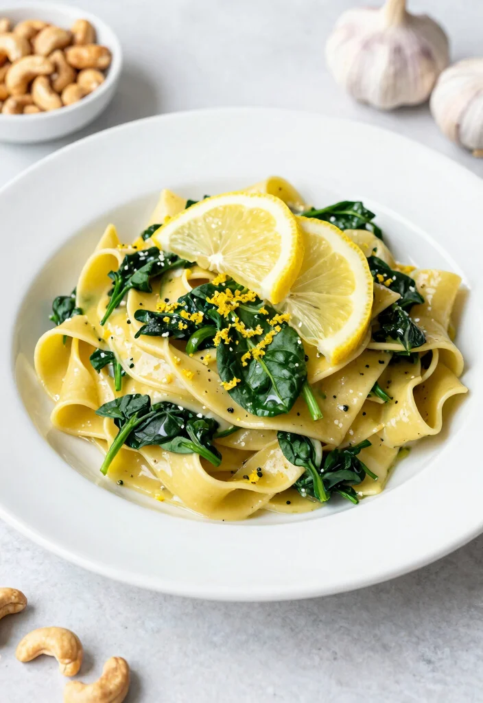 17 Garlic Alfredo Sauce Recipes for Extra Flavor - 13. Garlic Alfredo with Lemon and Spinach 1