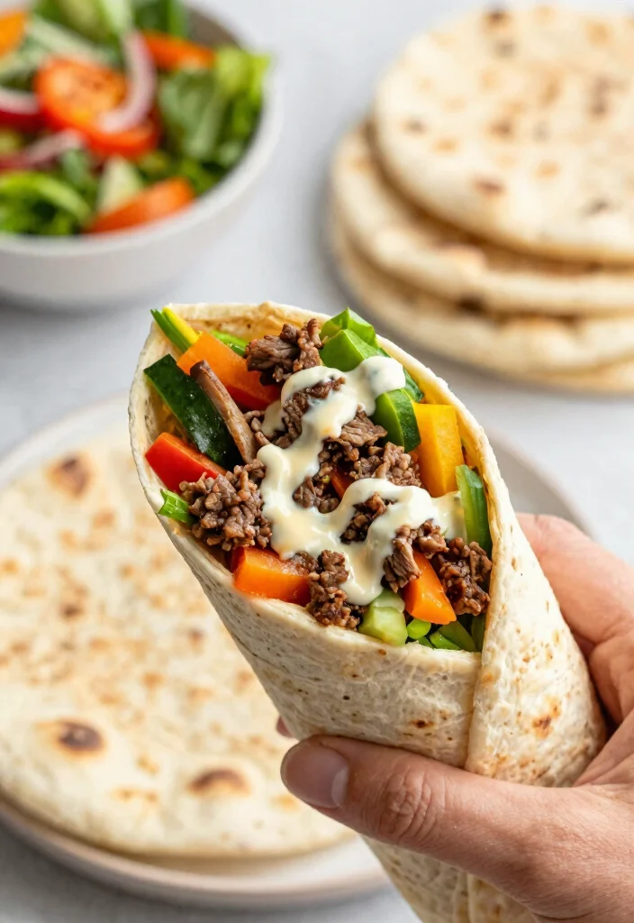 18 Delicious Recipes with Ground Lamb Meat: Healthy Mediterranean Delights - 5. Lamb Shawarma Wraps 1