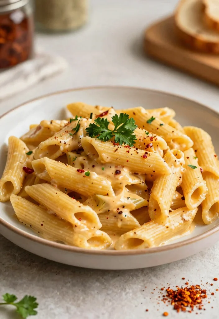 18 Garlic White Sauce Pasta Recipes You'll Love - 10. Spicy Garlic Pasta 1