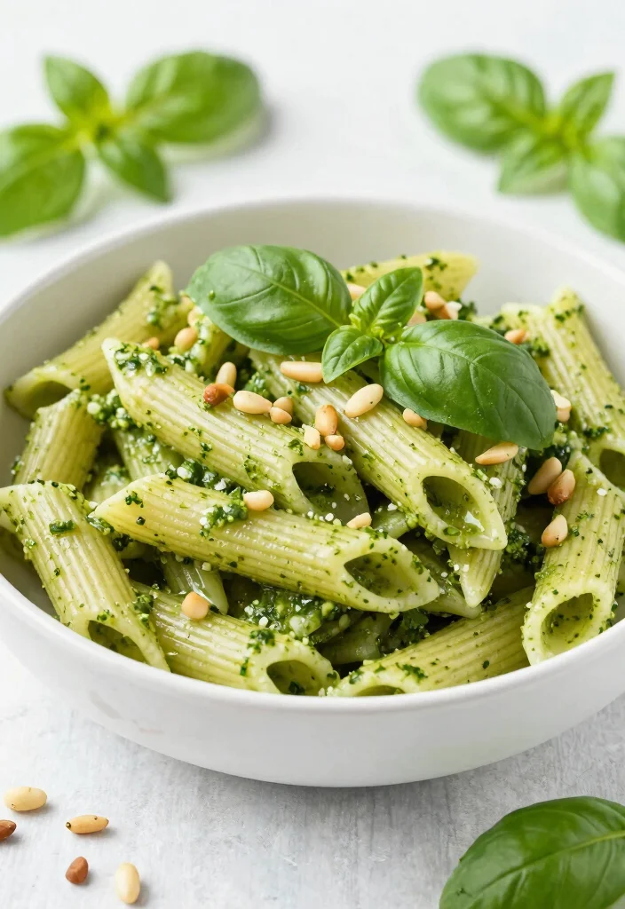 18 Garlic White Sauce Pasta Recipes You'll Love - 13. Garlic Pesto Pasta 1