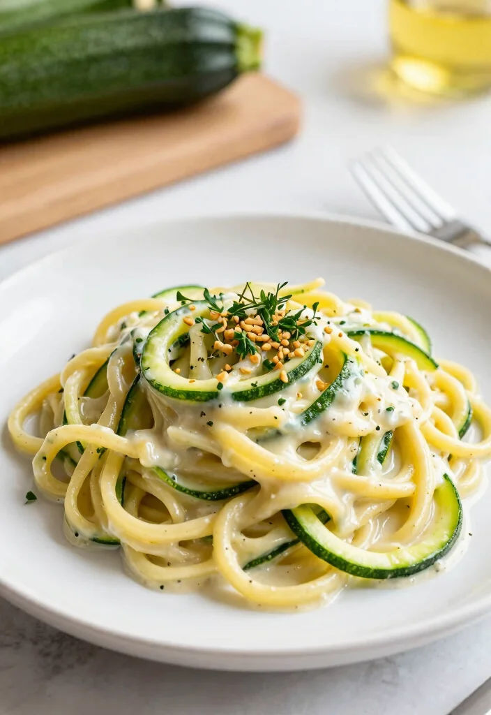 18 Garlic White Sauce Pasta Recipes You'll Love - 14. Garlic Alfredo Zucchini Noodles 1