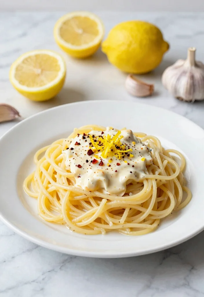 18 Garlic White Sauce Pasta Recipes You'll Love - 5. Lemon Garlic Pasta 1