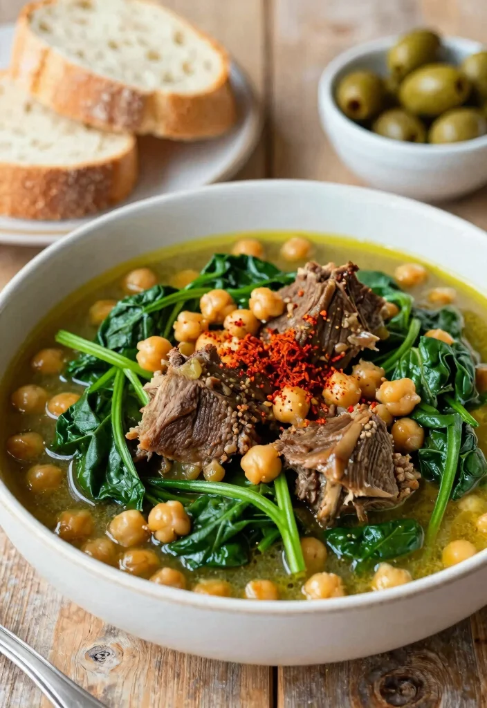 19 Greek Lamb Stew Recipes with Mediterranean Flavor - 13. Lamb Stew with Chickpeas and Spinach 1
