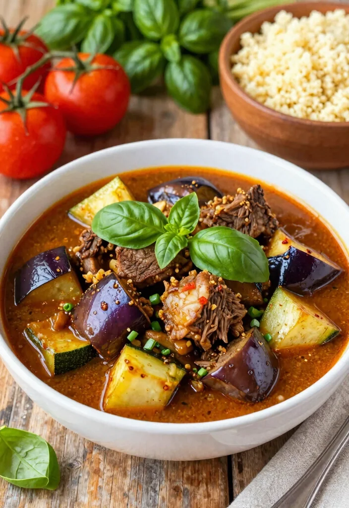 19 Greek Lamb Stew Recipes with Mediterranean Flavor - 9. Lamb Stew with Eggplant and Zucchini 1