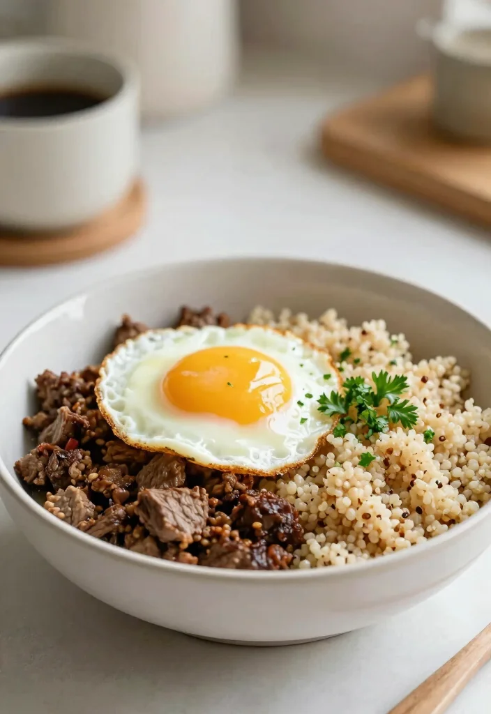 19 Quick Lamb Recipes Ready in 30 Minutes or Less - 18. Lamb and Egg Breakfast Bowl 1