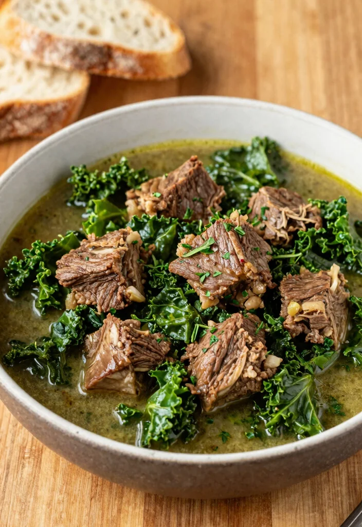 19 Slow Cooker Lamb Stew Recipes (Easy & Cozy) - 14. Lamb and Kale Stew 1