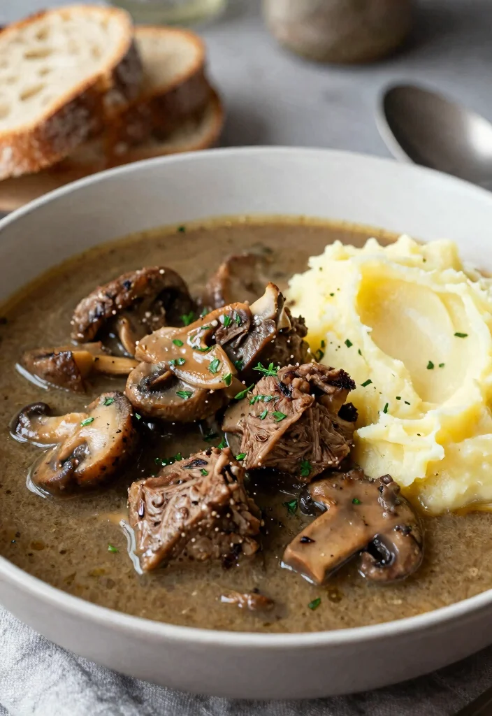 19 Slow Cooker Lamb Stew Recipes (Easy & Cozy) - 15. Lamb and Mushroom Stew 1