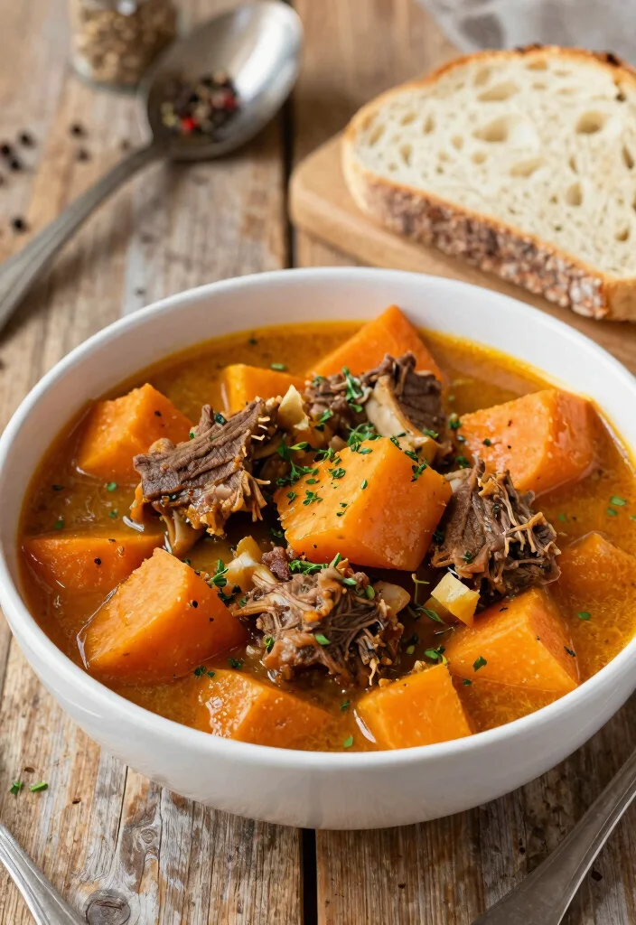 19 Slow Cooker Lamb Stew Recipes (Easy & Cozy) - 6. Lamb and Sweet Potato Stew 1