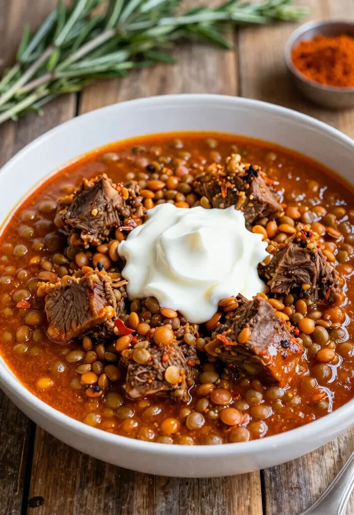 19 Slow Cooker Lamb Stew Recipes (Easy & Cozy) - 8. Spicy Lamb and Lentil Stew 1