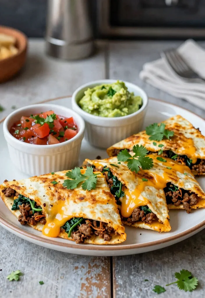 20 Best Ground Lamb Recipes for Dinner - 12. Ground Lamb and Spinach Quesadillas 1